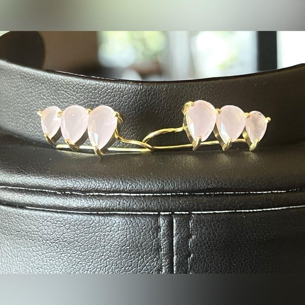 Pink Chalcedony Climber Earrings